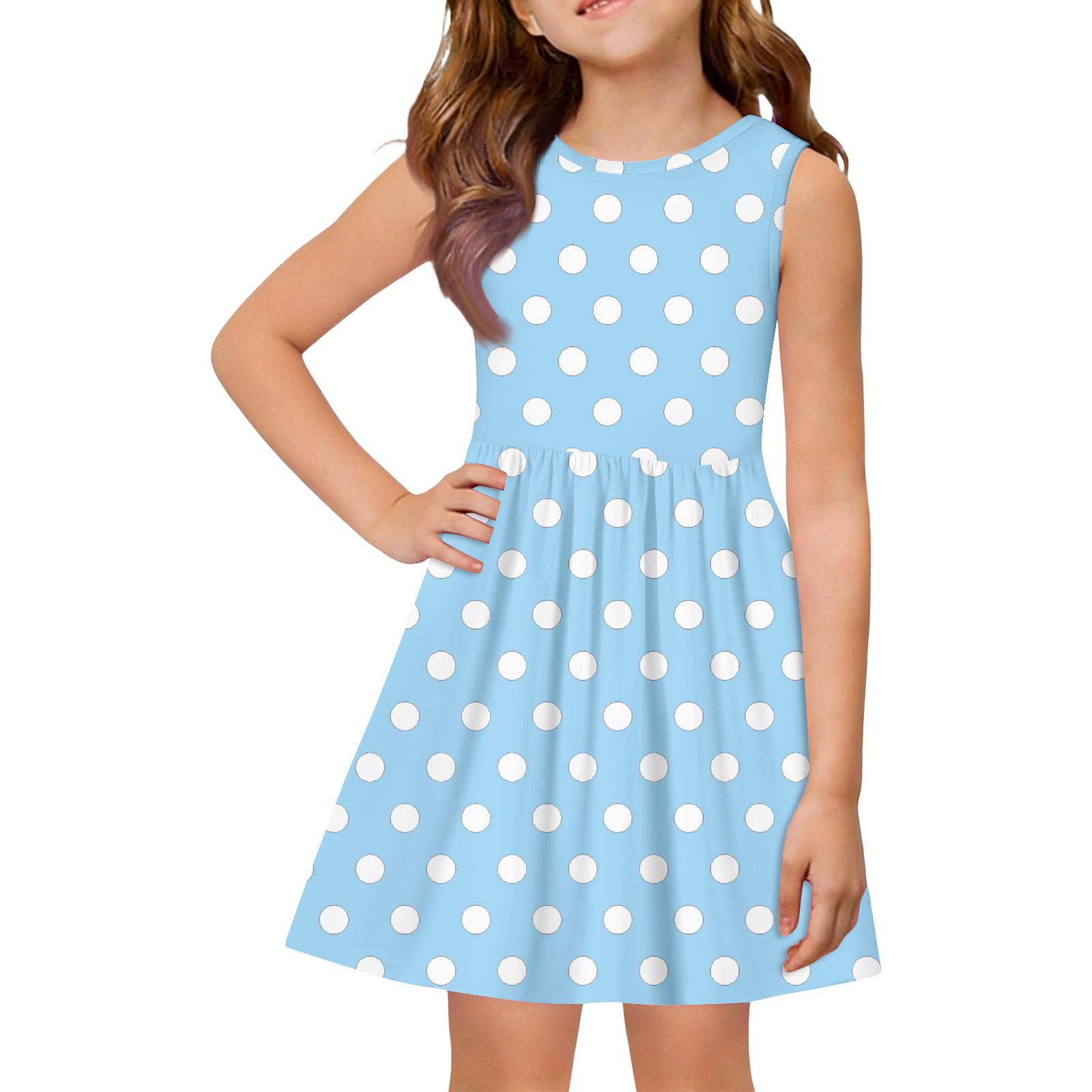 Girls  Summer Princess Dress - A-Line Vest Splice Dress 130