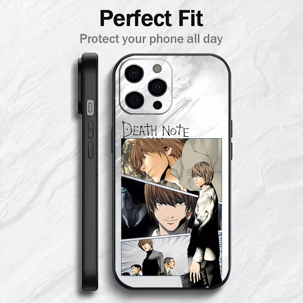Classic Death NoTe Phone Case For iPhone17,16,15,14,13,12 Plus,Max Soft Silicone Black Cover