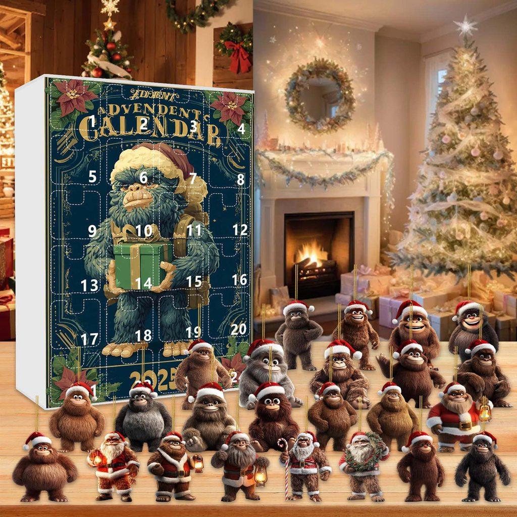 Christmas Ape Advent Calendar With Acrylic Decor And 24 Pieces For Holiday Festivities