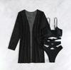 Piece Three Swimsuit Split Womens Set High Waist Ins Overshirt Black Bikini Suits