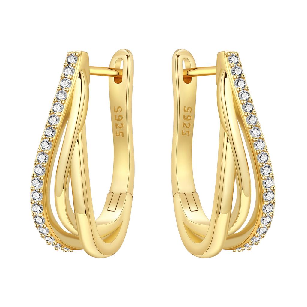 925 Sterling Silver Curve Weaving Large Circle Series Earring Jewelry Versatile Hoop Earrings for Women Jewelry Fine Gifts