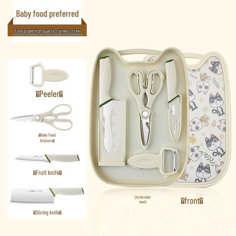 Portable Baby Toddler Food Prep Set: Knife & Cutting Board Combo