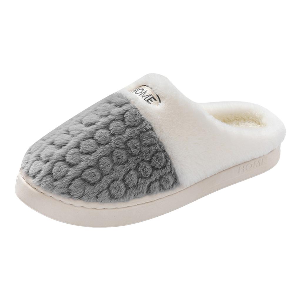 Women's Casual Versatile Plush Slippers Warm Thick Sole Wear Warm Cotton Slippers Womens Slippers with Bow