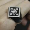Drop Ship Size 7-13 Polishing Cool Cross Arrow Ring 316L Stainless Steel Man Boy Popular New Design Biker Ring