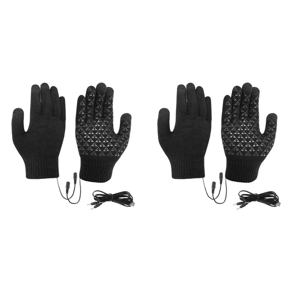 Rechargeable Electric Heated Gloves USB Heated Knitted Gloves Windproof Waterproof Warming Gloves For Cold Weather Motorcycle