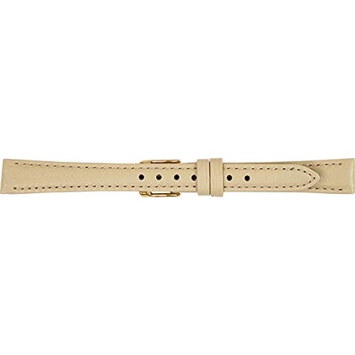 

BAMBI Washable Beige Leather Watch Band, 10mm, with Gold Buckle, BCA060FF