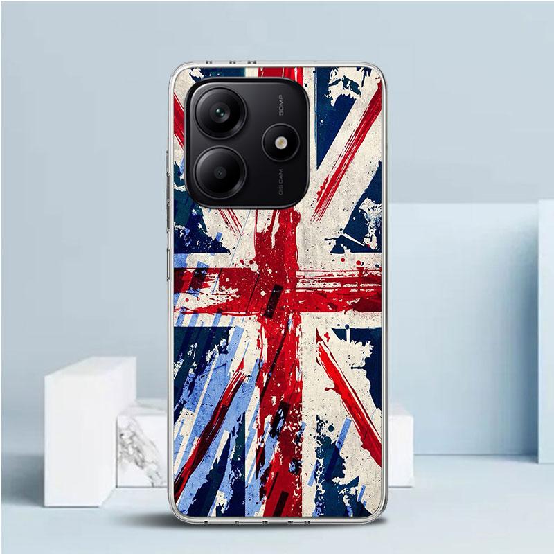 Union Jack England UK Flag Soft Cover for Xiaomi Redmi Note 15 14 13 12 Pro Plus Phone Case 14S 11S 11T 11E 10S 10 4G Pattern Sh