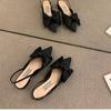 Hoogwaardige Franse achterkant lege enkele schoenen Nieuwe half-zakvormige hoofd sandalen in de zomer