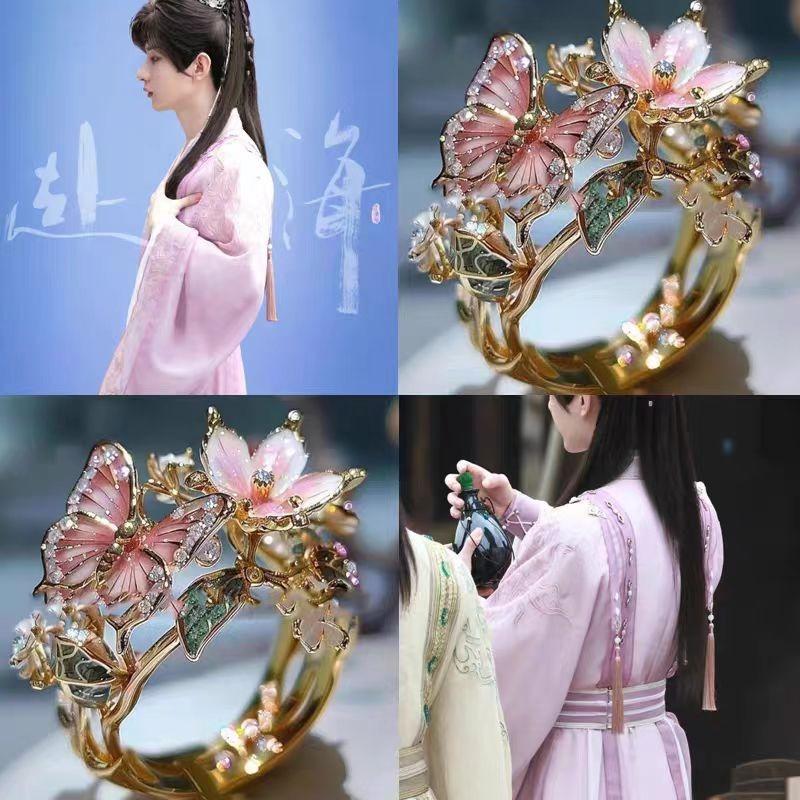 Exquisite Glittering Diamond-drop Oil Butterfly Flower Ring - Sweet, Sophisticated, with A Touch of Uniqueness, Suitable for Daily Wear, for Women.