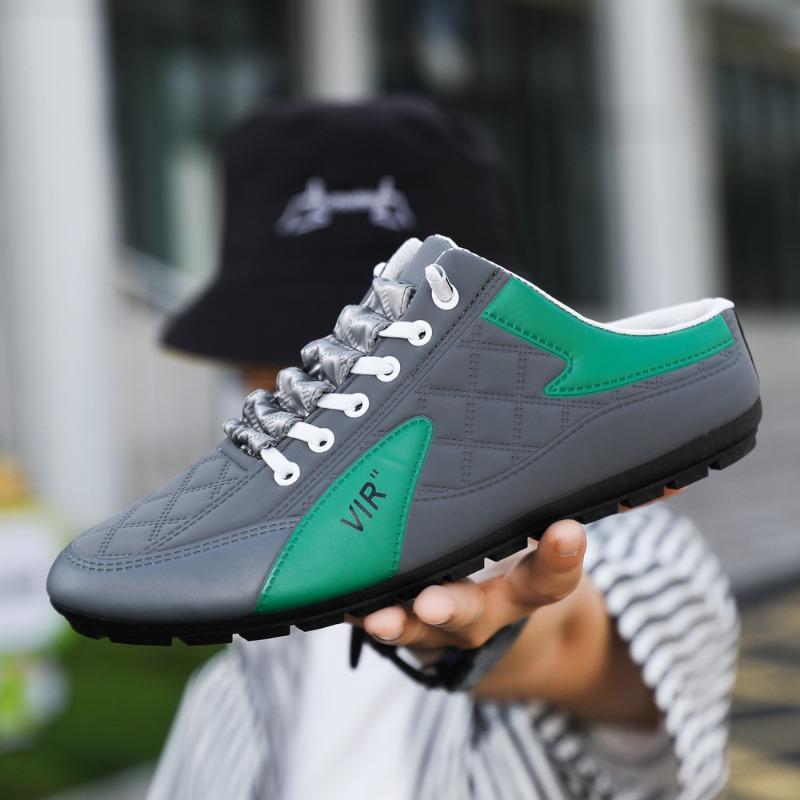 Men Slippers Fashion Luxury Brands Casual Shoes New Baotou Warm Flats Shoes Loafers Sneakers Summer Section Baotou Half Slippers
