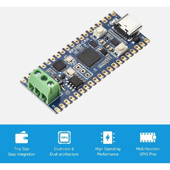 Raspberry Pi Pico 2 RP2350 CAN Onboard XL2515 CAN-Controller RP2350A Waveshare RP2350-CAN