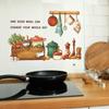 Cartoon Kitchenware, Vegetables and English Phrases, Home Background and Wall Beautification Stickers
