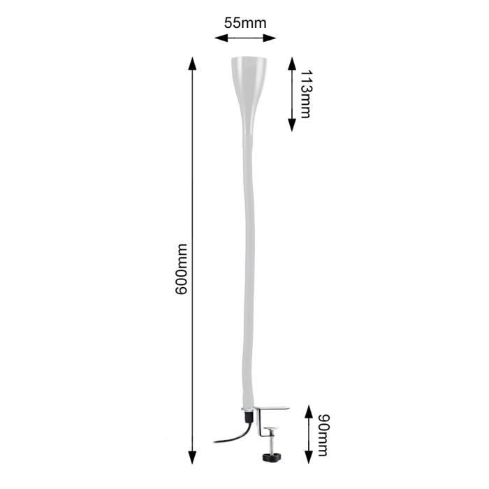 Lampe De Lecture À Pince - LED - GU10 5W - Dimmable - 400 Lumen - Blanc