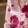 Floral Printed Satin Blouse, Perfect for Everyday Wear and Business Meetings
