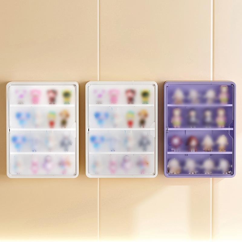 Wall Mounted Storage Box For Action Figures Transparent Display Rack Organizer for Blind Box Dustproof Ornaments Storage Box