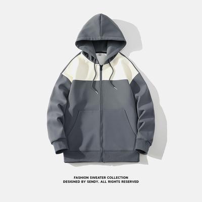 Hooded Cardigan Sweatshirt Jacket Men's Spring and Autumn Loose Top Men's Casual Jacket