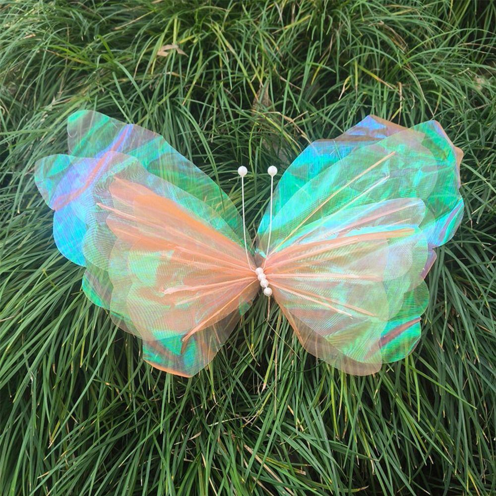 50cm Big 3D Butterfly Artificial Material Real Yarn Mesh Yarn Flower Hollow Design Large Size Simulation Butterfly