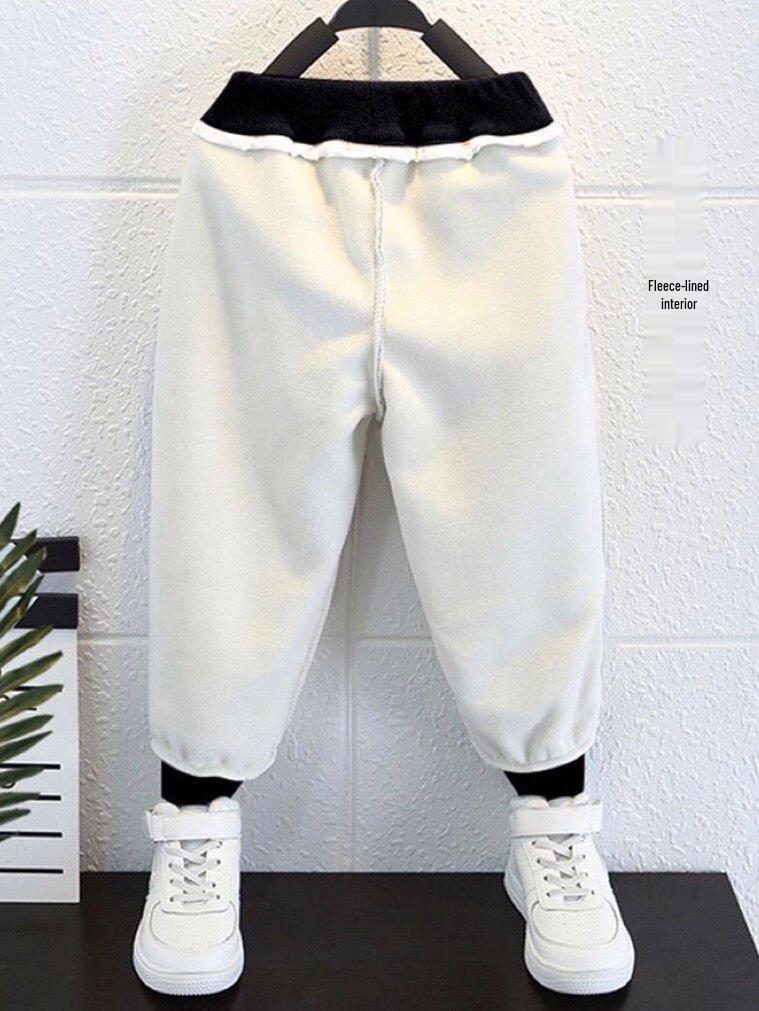 Delta Boys' Fleece-Lined Sweatpants—Autumn/Winter Casual Sports Trousers