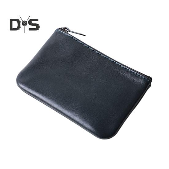 Кошелек из искусственной кожи сумка для денег с застежкой-молнией карманный кошелек для купюр монет ключей карт для мужчин и женщин темно-синий 498₽