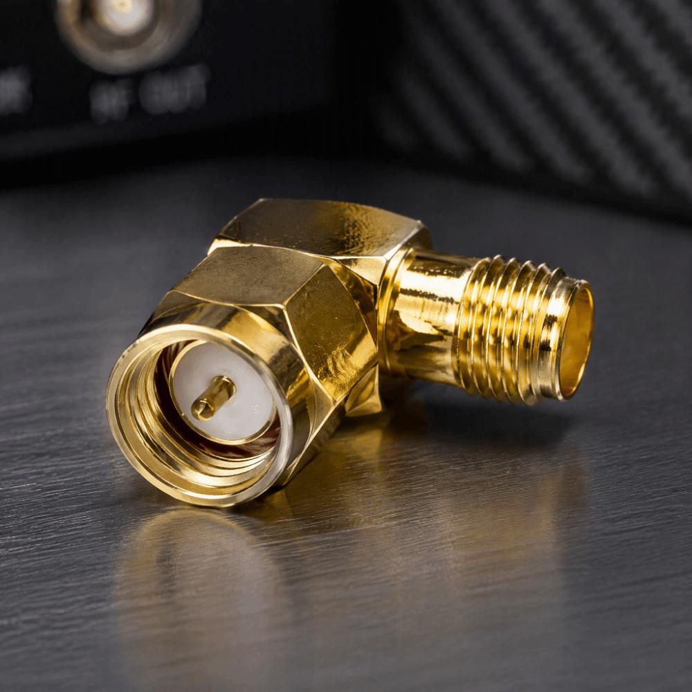 10pcs Gold Plated RF Coaxial Connector SMA Male to Female 90 Degree Connector For FPV Antenna