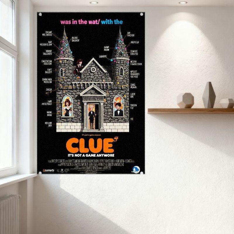 Clue Movie Poster Metal Tin Sign Vintage Comedy Horror Movie Plaque Home Decor for Bar Cafe Man Cave