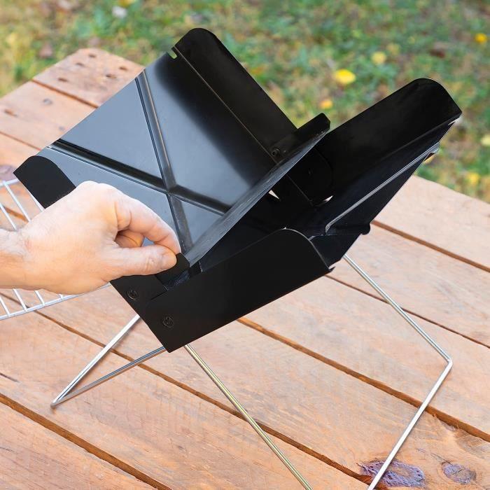 Mini barbecue pliable portable pour charbon FOLDCUE, Barbecue de bureau, Noir [354]