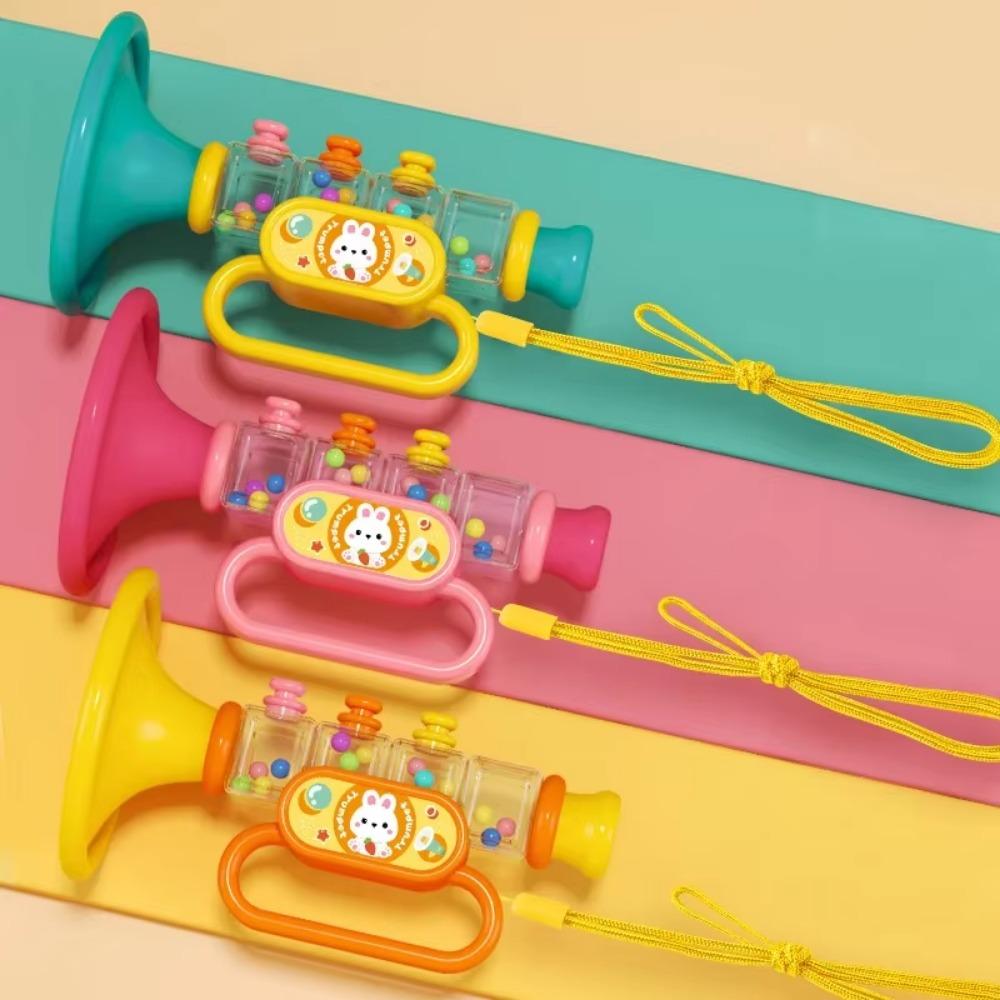 Non-Toxic Cartoon Rabbit Trumpet Mini Multi Function Playable Musical Instrument Funny Early Educational Creative Learning Horn Toy Gift