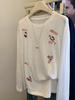 Plus Size Snowflake Cat Embroidery Long Sleeve T-shirt - Women's Autumn Korean Style