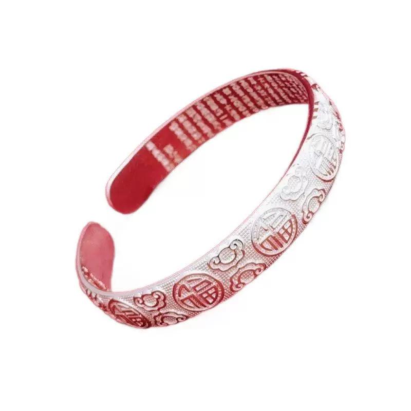 New Chinese style Baifu opening silver bracelet design retro literary and fashionable personalized ethnic style mother gift