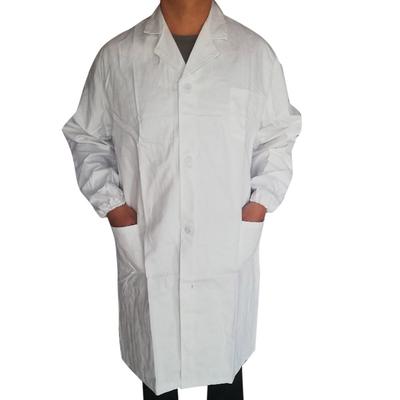 Women Men Unisex  Coat Long Sleeve White Outwear Blouse With Pockets
