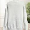 Top Women's Diamond-shaped Jacquard Loose Lazy Style Casual Pullover Sweater Round Neck Long-sleeved