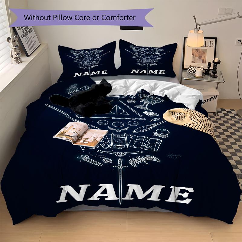 Custom Textile Harry Potter Floral Bedding 3 Piece Set HD Print Duvet Cover Pillowcases for Teens Adult Bedroom Decoration