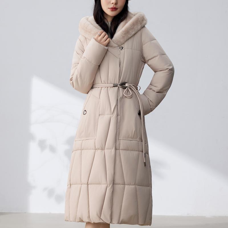 

Модні жіночі парки Зимові довгі пальта З капюшоном Товсте тепле пальто Жіночі куртки з поясом 3XL