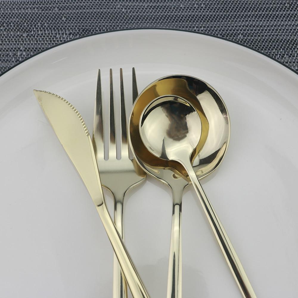 4piece Stainless Colorful 180 Dinnerware Steel Cutlery Rainbow Dinner Set Knife Fork Coffee Spoon Silverware Kitchen Tableware Set