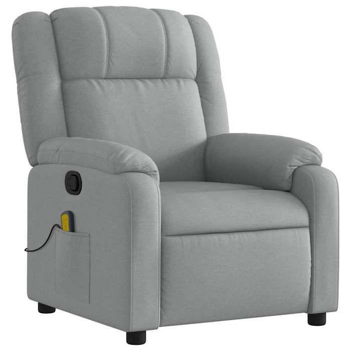 VidaXL Fauteuil de massage inclinable Gris clair Tissu 373548