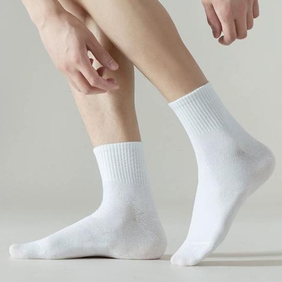5 Pairs Cotton Crew Socks Stretchy Casual Calf Socks Ribbed Solid Color Business Socks for Men Women Daily Wear Exercise
