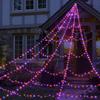 Waterproof Halloween Spider Web Lights 8 Modes Scary Giant Spider LED Spider Net  Garden Yard