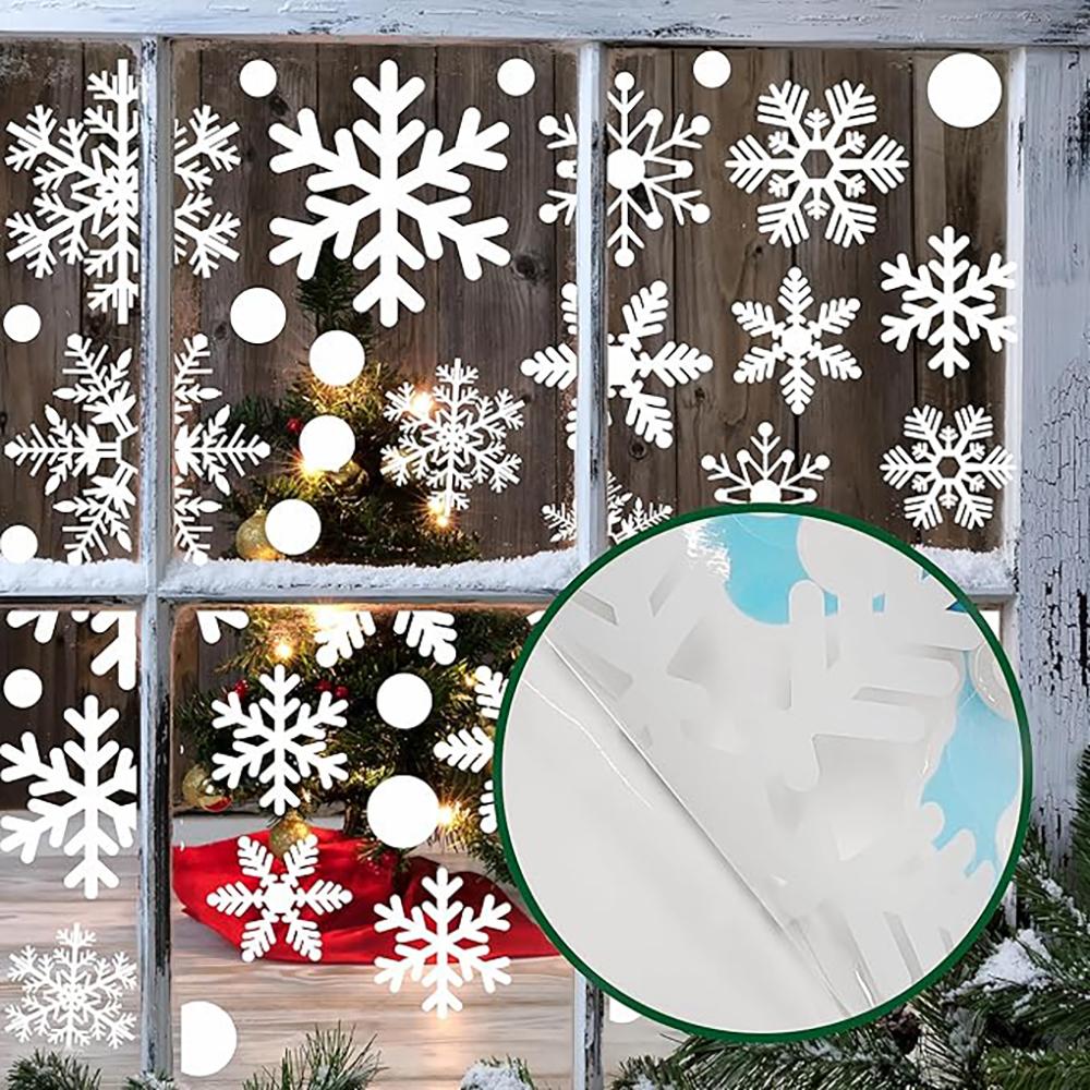 Christmas Window Sticker Xmas Glass Window Decor Snowman Snowflake Electrostatic Wall Sticker New Year Birthday Party Decoration