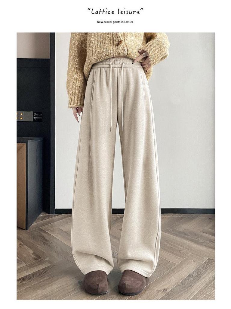 Fluffy Thickened Banana Wide-Leg Sweatpants, Unisex Autumn/Winter 2025, Versatile High-Waisted Style, Popular Hot Seller