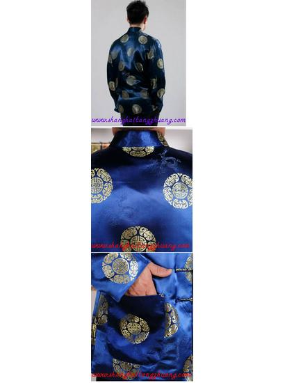 APEK Men's Red Long Sleeve Tang Suit Ethnic Outerwear for Spring, Autumn, Winter