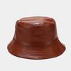 Retro leather double-sided bucket hat men's and women's outdoor versatile sun hat four seasons can wear basin hat
