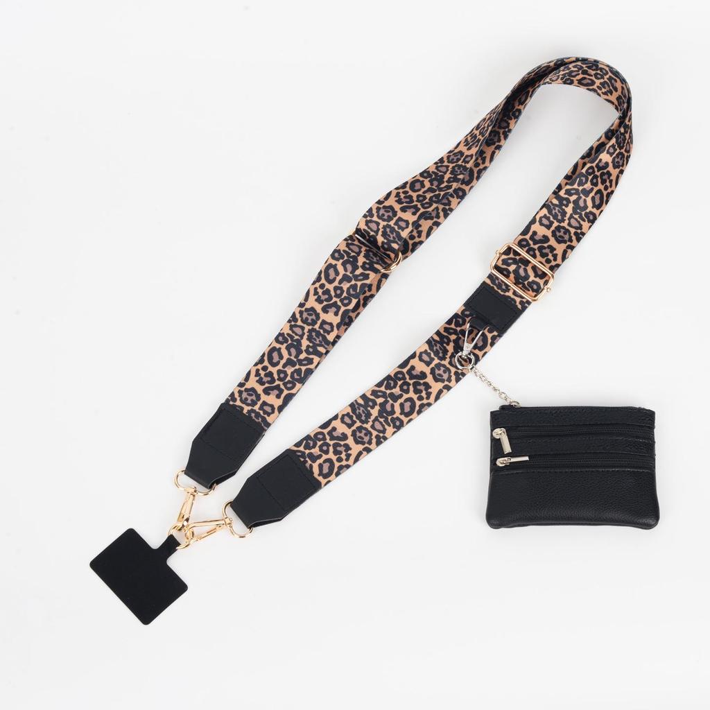 Crossbody Mobile Phone Lanyard Strap with Wide Webbing and Coin Purse
