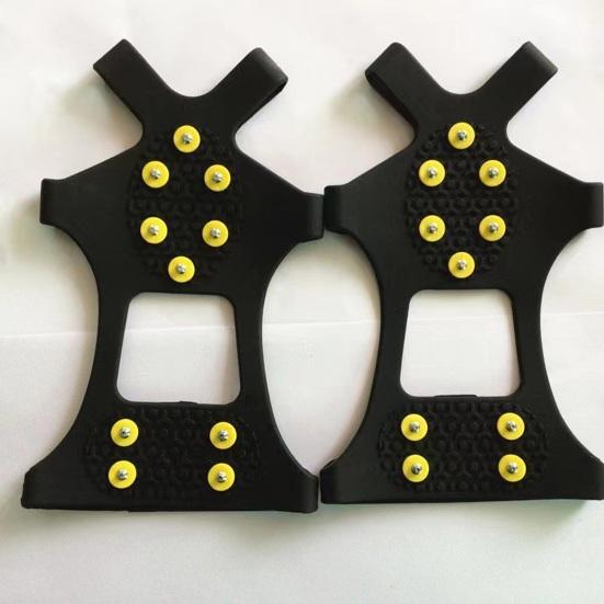 1 Pair Ice Cleats Crampons with 10 Studs Men Women Winter Outdoor Walking Ice Snow Traction Grips Non-slip Shoes Boot Spikes Grippers