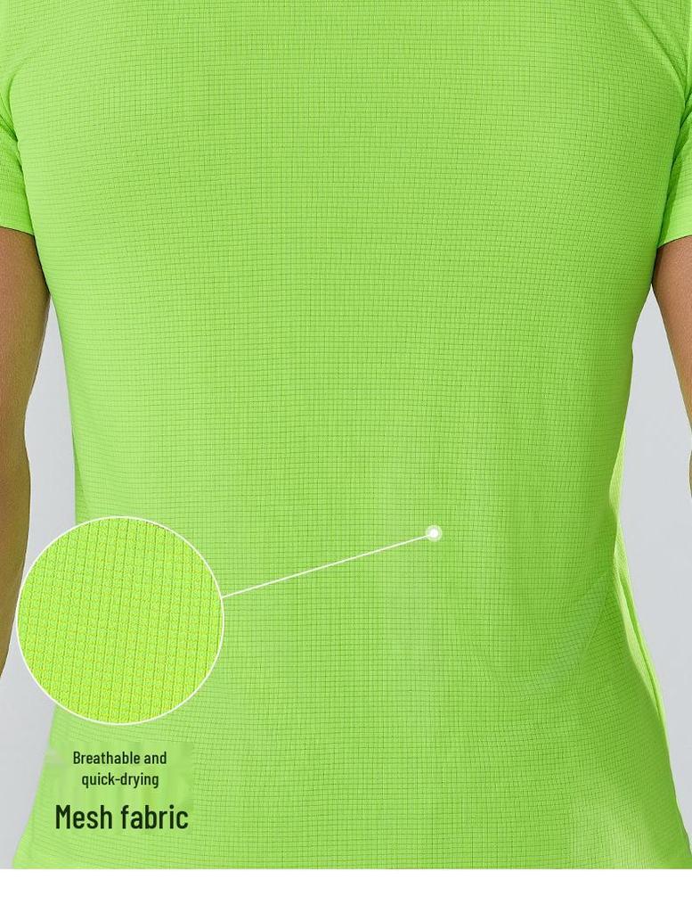 Unisex Quick-Dry Short Sleeve Running T-shirt - Solid Color Sportswear