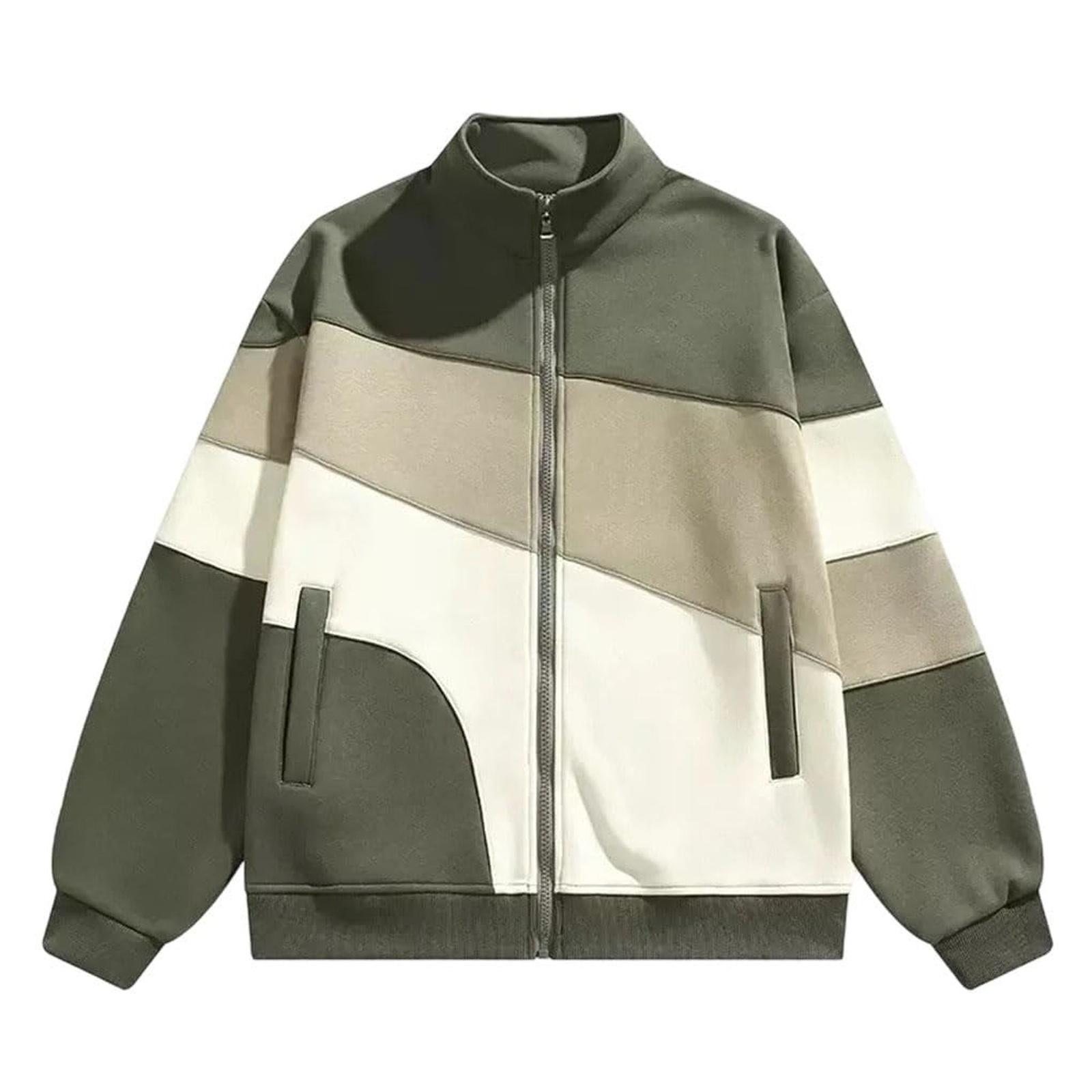 

Свободное Повседневное Удобное Худи Мужская Модная Тренд Куртка Ретро Спорт Куртка со Стойкой Воротником XL