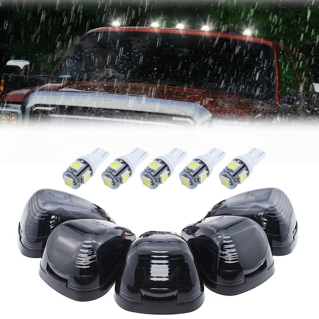 

GLOFE 5X Black Smoke Lens Cab Roof Marker Running Lamp with White LED Light белый