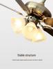 Retro American Chandelier Fan with LED Light for Living Room or Bedroom