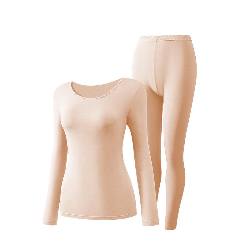 

5A антибактериальный комплект термобелья из хлопка Синьцзян для пар - длинноволокнистый хлопок, круглый вырез, для мужчин и женщин, идеально подходит для осени и зимы L Female 100-115 lbs / Male 100-120 lbs