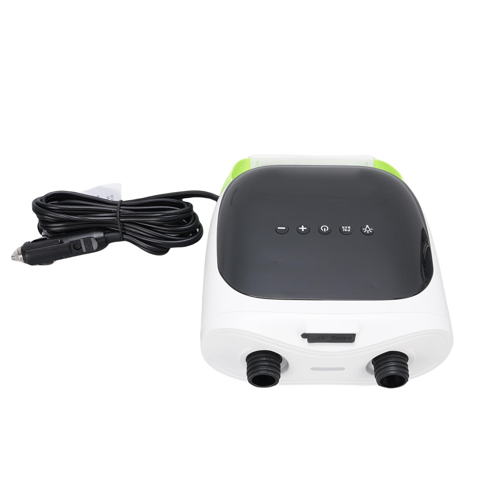 Pompe Électrique pour Paddle Board 20PSI Gonflage/Dégonflage Rapide Écran LCD Pompe à Air Électrique avec Lumière LED et 7 Adaptateurs
