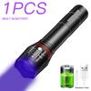 Mini T6 LED UV Flashlight USB Rechargeable Torch Light for Ink Dryer Money Fluorescer Detector UV Oil Curing Purple Light Torch